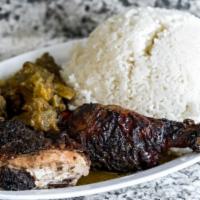 Curry Goat Meal FAMILY MEAL · For 4 people.This meal comes inclusive with rice and  peas/white rice and steamed cabbage/sa...