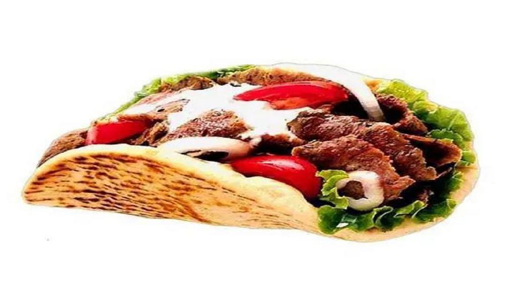 5. Beef Gyro · Shredded beef, tahini sauce, onion, lettuce, parsley, tomato and pickles double.