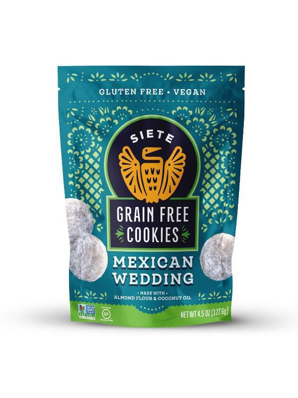 Siete Mexican Wedding Cookie (4.5 Oz) · Our Abuela Approved Grain Free Mexican Wedding Cookies are made from a blend of almond flour, pecans, powdered sugar, and cinnamon for all to enjoy. Sounds pretty dreamy, right?