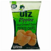Utz Potato Chips Sour Cream & Onion 7.5oz · Crunchy chips made from real potatoes bursting with green onion and sour cream flavor.