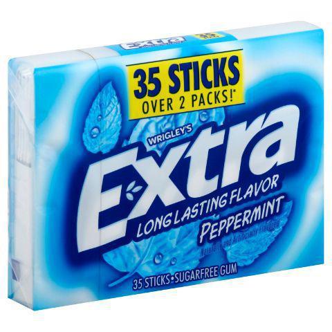 Extra Peppermint Mega pk 35ct · With 35 pieces of long-lasting flavor in each mega pack of EXTRA Gum, you can enjoy delicious dessert flavor without the sugar anytime, anywhere