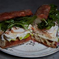 Turkey, Brie, B Arugula, Gn Apple, Balsamic Sandwich · Comes with baby arugula, brie, green apple , balsamic and olive oil.