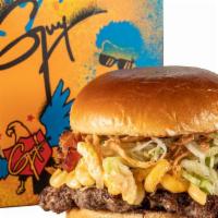 Bacon Mac N Cheese Burger · Guy’s Award-winning burger! Voted Best Burger In Las Vegas By Seven Magazine; Winner Of New ...