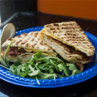 Ranchero Panini · Chipotle chicken, bacon, American cheese and ranch dressing. Served on pressed European flat...