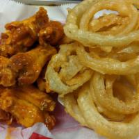 6 Wings · 6 jumbo wings, fried to perfection and tossed in your favorite sauce, a regular side, and 1 ...
