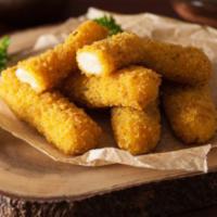 Cheesesticks · Sticks of mozzarella cheese brushed with butter oil, seasoned with their special Israeli spi...