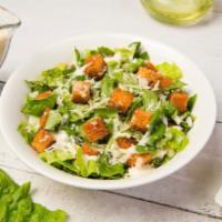 Caesar Salad · Fresh salad made with romaine lettuce, sliced Romano cheese and homemade garlic roasted crou...