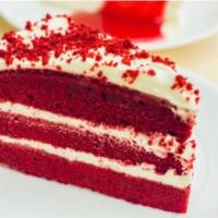 Red Velvet Cake · Rich red velvet cake with a creamy cream cheese frosting.