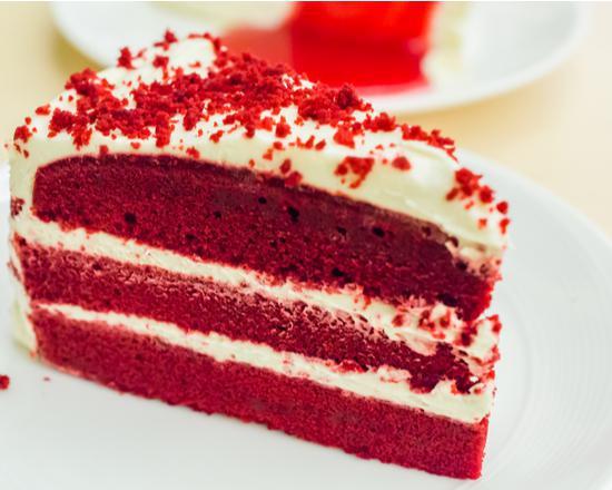 Red Velvet Cake · Classic red velvet cake slice.