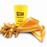 Kids Grilled Cheese Meal · Buttery Texas Toast with sliced cheddar cheese