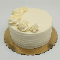 Marion Monroe Cake · White cake, marionberry jam filling, vanilla buttercream.