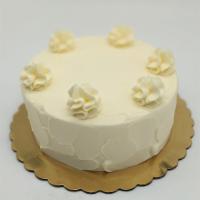 The Proposal Cake · White cake, raspberry jam filling, vanilla buttercream.