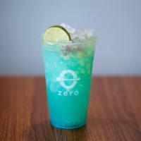Pineapple Cooler · Sparkling blue Curacao with pineapple juice