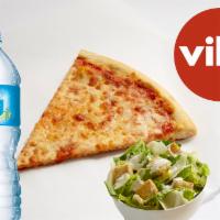 1 Slice of Cheese, a Caesar Salad and a Bottle of Water  Combo  · 