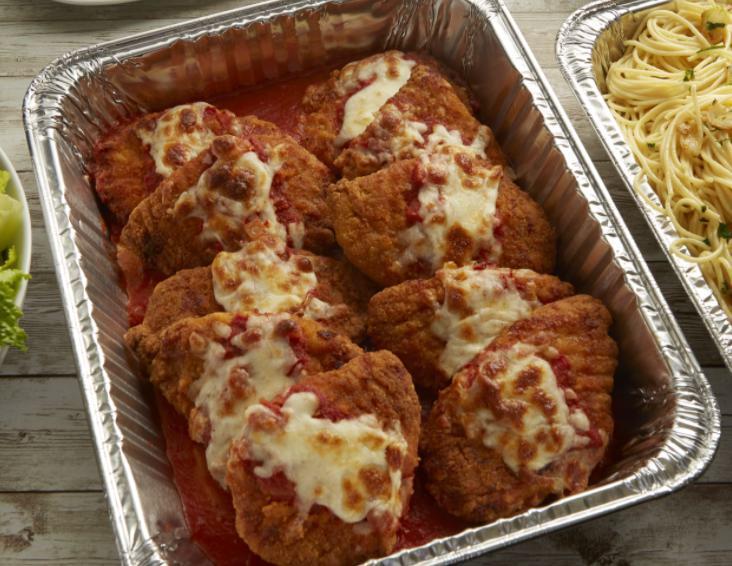 Chicken Parmesan  · Breaded chicken breast baked with mozzarella cheese, served with our homemade tomato sauce and served on a bed of spaghetti.