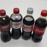 Soda  · Coke, diet coke, dr pepper, sprite, mountain dew, Fanta, Canada dry, big red.