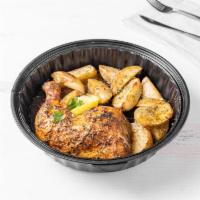 Oven roasted chicken leg with potatoes · 