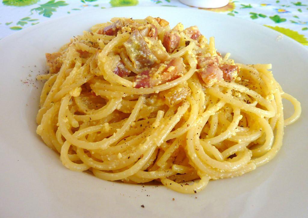 Spaghetti alla Carbonara · Spaghetti Carbonara Tossed w/(Egg, Crispy Pancetta, Pecorino Cheese) and a Touch of Cream