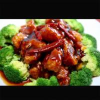 C25. General Tso's Chicken Combo Platter · Hot and spicy.