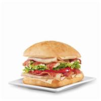 DQ® Bakes!® Turkey BLT · Deli style turkey, white cheese, and apple-wood smoked bacon topped with mayonnaise, thick c...