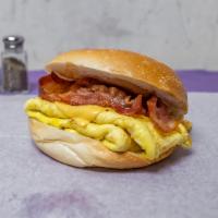 Bacon Egg and Cheese Sandwich · Boar's head bacon, 2 eggs and American cheese.
