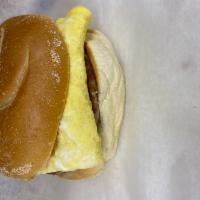 Sausage Egg and Cheese Sandwich · Boar's head sausage patty, with 2 eggs and cheese.
