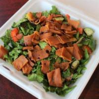 Fattoush Salad · Salad comes with romaine lettuce, cucumber, green pepper, tomato, and crunchy pita chips all...
