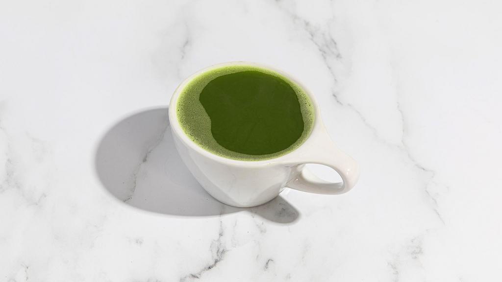 Matcha Tea ·  Kilogram Tea's luxurious organic matcha whisked to a froth with hot water.