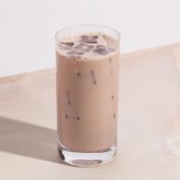 Iced Chai Latte · Aromatic spiced black tea blended with milk over ice.