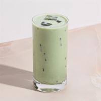 Iced Matcha Latte ·  Kilogram Tea's luxurious organic matcha powder blended with milk over ice.