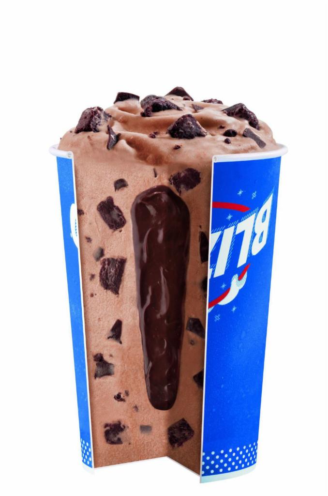 Royal Ultimate Choco Brownie Blizzard® Treat · Brownie pieces, choco chunks and cocoa fudge blended to blended with our world-famous soft serve to Blizzard® perfection and filled with a center fudge.