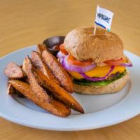 Better Burger · Beyond Burger Patty, Organic lettuce, Organic tomatoes and Organic red onion topped with veg...