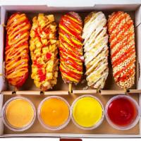 Mega-Star Set · ★★★★★ 5 Star Corn Dogs are waiting for you.
5 Corn Dogs in a Box.