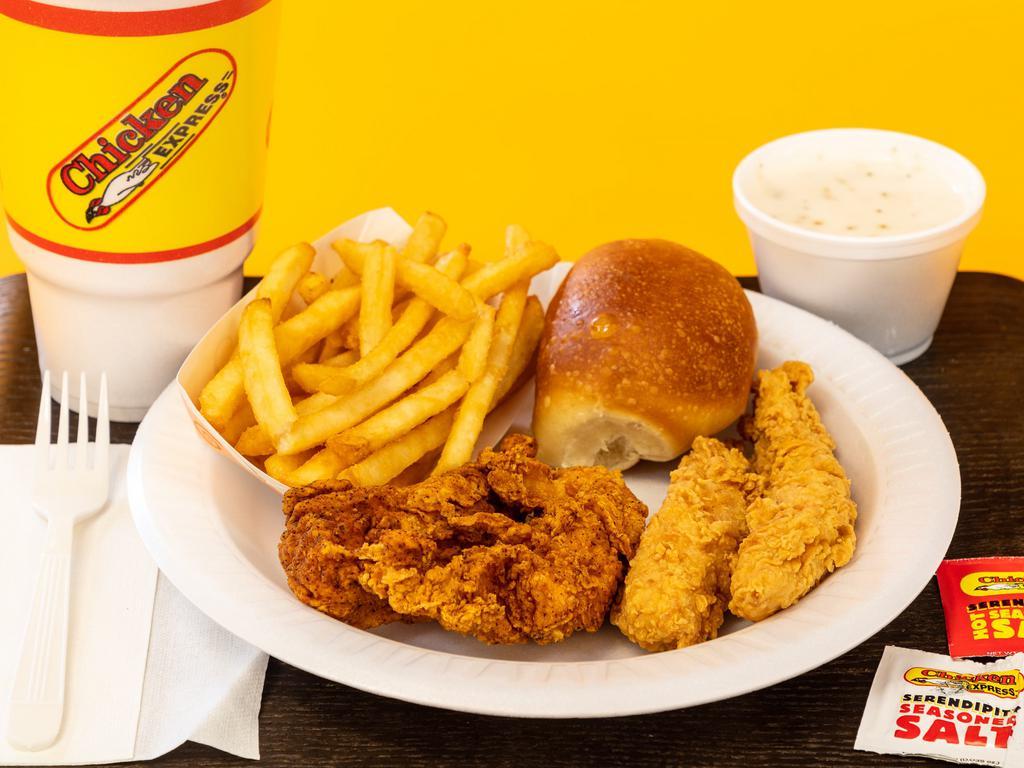 4 Express Tenders Combo · Includes regular side, biscuit or roll, and 32oz drink.