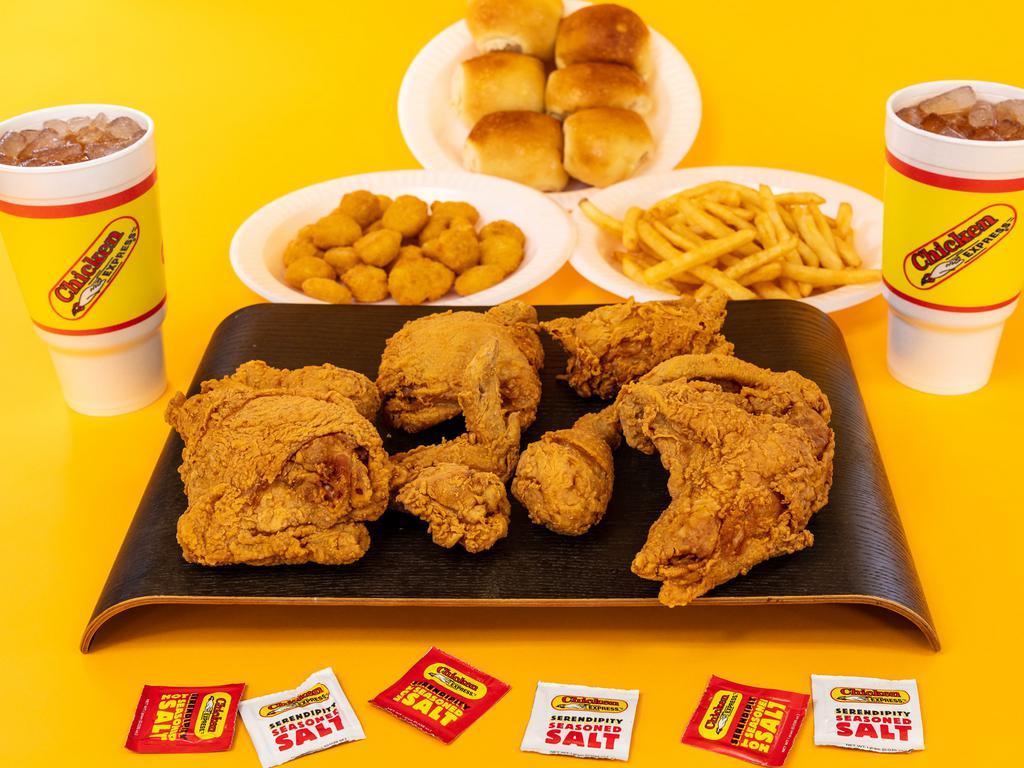 8 Piece Chicken Family Meal Dinner with 1 Family Side · Includes 6 biscuits or 6 rolls.