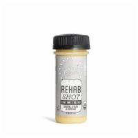 Rehab Shot · Organic ginger, lemon, and cayenne.