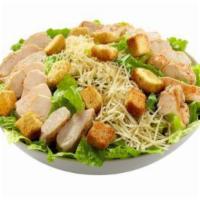 Chicken Caesar · The Classic Caesar of romaine lettuce, parmesan and croutons topped with tender chicken stri...
