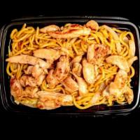 Chicken Lo Mein · Stir Egg noodle with chicken and vegetable on the Teppan