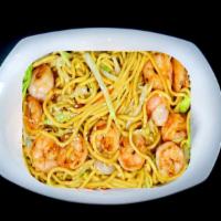 Shrimp Lo Mein · Stir Egg noodle with shrimp and vegetable on the Teppan