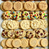 6 piece homemade cookies any kind  · Chocolate chip 
Triple chocolate 
Red velvet 
White chocolate 