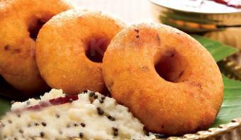 Vada ( 3 count) · Fried lentil crispy doughnuts served with sambar and chutney.