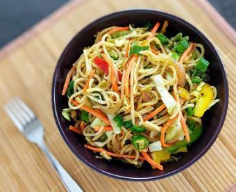 Hakka Noodles · Wok seared noodles tossed in a special sauce, fresh vegetables and with your choice of protein.
