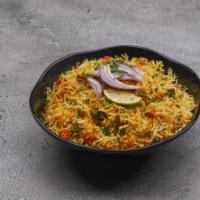 Hyderabadi Dum Biryani · Choice of meat or mixed vegetables or egg marinated with aromatic spices and delightfully co...