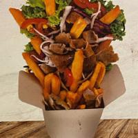 Doner Box 16oz · Beef/Lamb Mix or Chicken. With Fried/Steam Rice or French Fries.Fresh Toppings of your Choic...