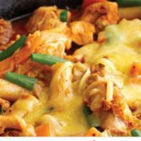 Spicy Chicken · Cheese, onion, mushroom and cabbage with white rice. 