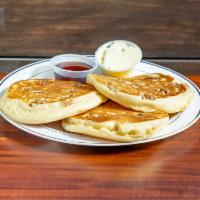 B38. Nutty Pancake  · 3 Pieces. Served with choice of almond, walnut or cashews.