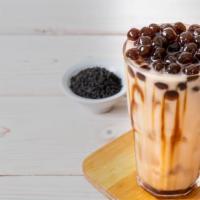 Brown Sugar Bubble Tea · Fresh brewed premium tea mixed with choice of milk, oat milk or soy milk.  Topped with black...
