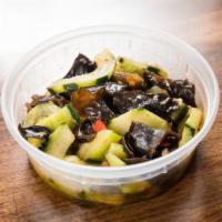 Cucumber Black Fungus Salad (Vegan) 黄瓜凉菜 · Spicy. Vegen