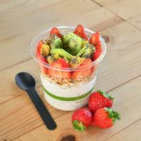 Sunset Beach Bowl · Coconut base topped with granola, strawberry, kiwi, pineapple, honey and chia seeds. Gluten ...