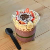 #3. Chia Pudding · Granola, banana, strawberry, Nutella and coconut flakes.